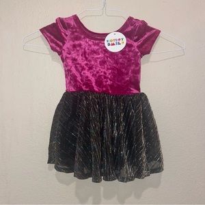 Dot Dot Smile Christmas Holiday Dress Fancy Collection 12-24m Pink/Black Sparkle
